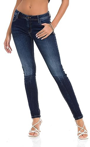 Cipo & Baxx Damen Jeanshose – Denim Jeans mit Stylischen Details, High-Waist & Modernem Look – Trendige Fashion Jeans