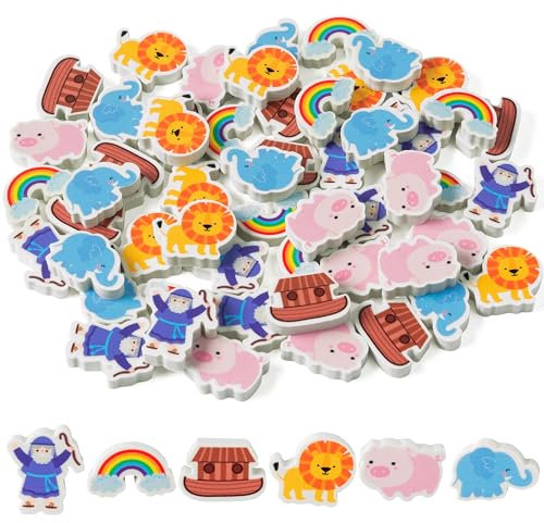 Haooryx 60Stück Arche Noah Mini-Radiergummi, (HA-Noah Ark Eraser 60p)