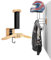 Wood Helmet Rack Motorcycle Helmet Holder Wall Mount Helmet Display Rack for Bike Baseball Rugby Helmet with Coat Hanger Hook