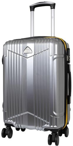 Trendyshop365 Handgepäck klein Hartschale Daytona 58cm 38 Liter 4 Rollen Zahlenschloss Silber