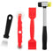 Window Glass Tool Kit, Including Leather Strip Press Wheel + Rubber Strip Shovel + Black Curved Shovel + Double-Head Rubber Hammer, Multi-Functional Hand Tools, Window Installation Tools