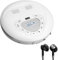 Wiederaufladbarer tragbarer CD Player mit Kopfhörer -August SE10- Discman USB-C mit Lautsprecher Überspring (Anti-Skip) Schutz MP3 CD Player mit Wiederholung/EQ/PROG/Micro SD/EQ für Erwachsene Kinder
