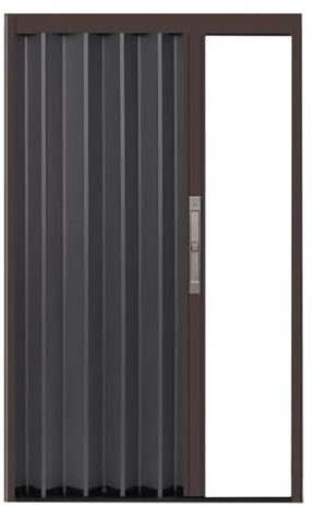 Schiebetür Falttür falttüren innentüren Folding Pantry Doors for Kitchen 72 66 60 58 52 48 46 42 40 38 36 32 30 Inch, Heavy Duty Sliding Accordion Door for RV/ Doorway/ Small Spaces, Brown Door Frame