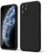 oakxco for iPhone 11 Pro Phone Case Liquid Silicone, Thin Slim Soft Rubber Gel TPU Plain Simple Cover for Women Girl Cute, Matte Solid Color, Black