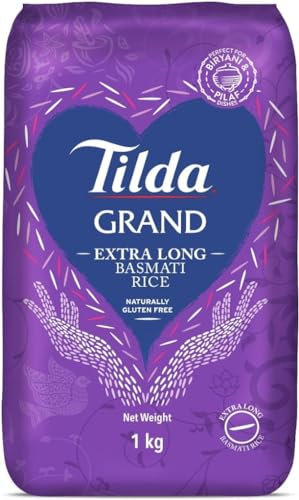 One Stop Dealers Tilda Basmati Rice - Aromatic Long Grain Rice Delicate Aroma - Ideal for Biryani & Pulao (Pack of 1, Grand White Rice 1Kg)