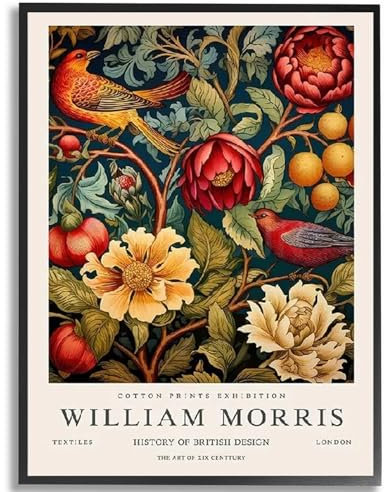 KKLDNHH William Morris Prints abstrakte Wandkunst und Poster, Retro-Leinwandgemälde für Wohnzimmer, Innendekoration, Bilder, 50 x 70 cm, ohne Rahmen