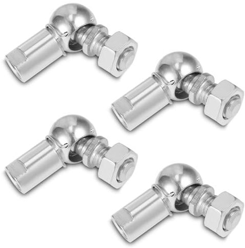 yotutun 4 Pièces Extrémité Roulement à Billes avec Goujon Main Droite Femelle Filetage M8 x 1.25mm Autolubrifiant Acier Carbone L-Forme Bille Prise Emboutissage