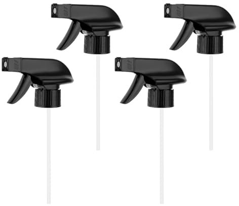 JAMAKALA 4Pcs Spray Bottle Replacement Trigger Sprayer Head, Spray Bottle Nozzle Replacement Spray Top Spray Head, Spray Attachment for Bottles for 28/410 Bottle Glass or Plastic Bottle
