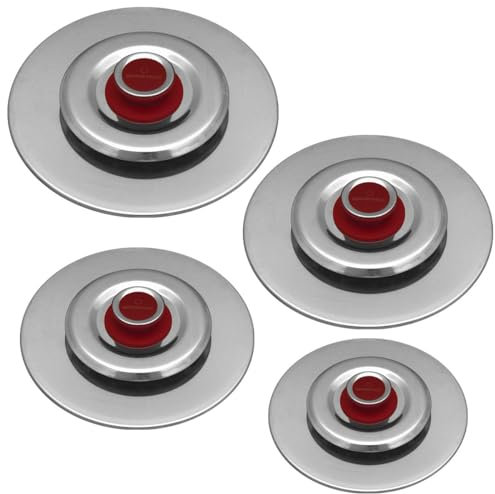 Kit 4 Coperchi Magici Antiodore Ventur Magic Ø25, Ø27, Ø31, Ø35 cm Cooker in Acciaio Inox Pomello Rosso