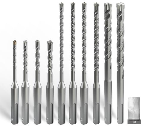 CSOOM SDS Plus Bohrer 4,5,6,8(110mm)und 5,6,6,8,10,12(160mm),Professionell Betonbohrer,Ideal zum Bohren in Stein, Beton, Naturstein, Ziegelmauer