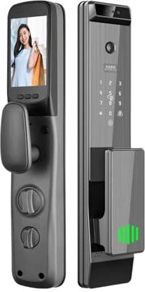 La cerradura de puerta inteligente RAYKUBE es adecuada para el código de huella digital 3D de Israel, contraseña, WiFi, Tuya/TTlock wisdom
