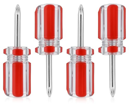 4 Pcs Short Phillips-Head Screwdrivers Stubby Phillips Screwdriver Mini Screwdriver Set with Magnetic Tip Pocket Screwdriver for DIY Repairing