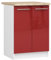 AKORD | Küchenschrank mit Arbeitsplatte - Oliwia S60 | Küchenunterschrank mit 2 Türen und 2 Einlegeböden | Unterschrank Küche 60 cm Breit | ABS-Kante 18 mm | 46 x 60 x 85 cm | Weiß & Rot Glanz