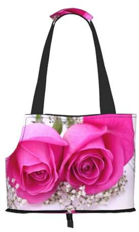 Pink Rose 1 Hundetragetasche für kleine Hunde und Katzen und Kaninchen