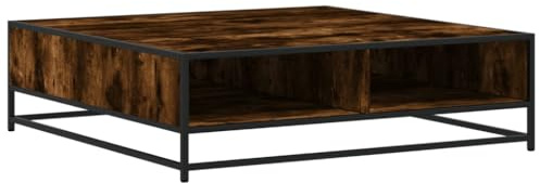 vidaXL Couchtisch Räuchereiche 100x100x30 cm Holzwerkstoff und Metall