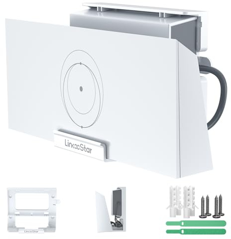 Router Wall Mount for Starlink Gen 3/4/4X, 2 in 1 Star link Standard V3/4X Router and Power Supply Mounting Kit, Save Space for Starlink Mesh Mode Wall Bracket, Heat Dissipation, Gen 3 Rou ter Mount