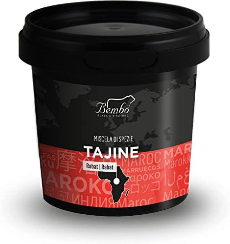 Mélange d'Épices Tajine Bembo 80 g - pour la Viande, le Poulet, le Poisson et les Légumes Cuits dans le Plat à Tajine - une Combinaison Fantastique de Saveurs d'Afrique du Nord - (Épices pour Tajine)