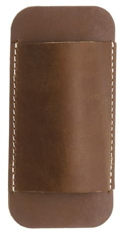 sourcing map Knife Sheath 4.72 x 2.24 Genuine Leather Carry Folding Knife Sheath for Outdoor Climbing Camping Cycling and Hiking, Light Brown