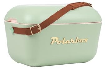 Kühlbox | Passive Kühlbox | Kühltaschen Polar in Retro Vintage Design aus Kunststoff mit polystyrol (Airpop) thermische Isolierung (Olivgrün, 12 L)