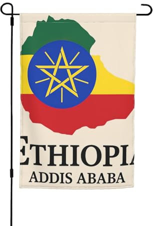 Stampa mappa dell'Etiopia 30,5 x 45,7 cm bandiera floreale da giardino per tutte le stagioni decorazione esterna spessa per prati bandiera