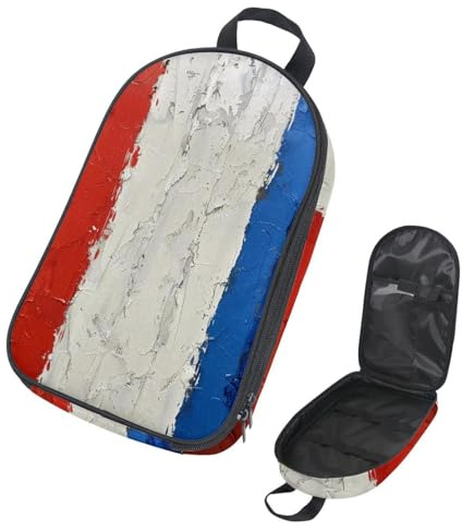 VAPOKF Reise-Campingutensilien-Organizer-Tasche, rot weiß blau gestreift, Aufbewahrungstasche für Kochutensilien, Küchenzubehör, Aufbewahrungstasche für Outdoor-Grillen, nur Tasche