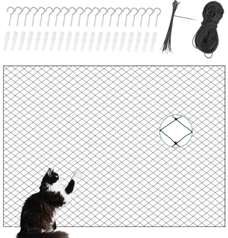 Netz für Katzen Balkon – Sicherheitsnetz für Balkon und Fenster | Schutzgitter für Garten, Treppe, Terrasse, Außenbereich