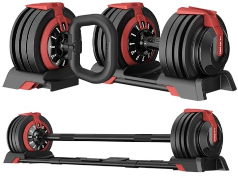 Verstellbarer Hantel Set, 3 in 1 Hand Gewicht für Frauen Männer zu Hause, Srength Workout Ausrüstung Gewichtheben, Hantel Freigewicht Set für Krafttraining (eine Hantel und Andere Zubehör)