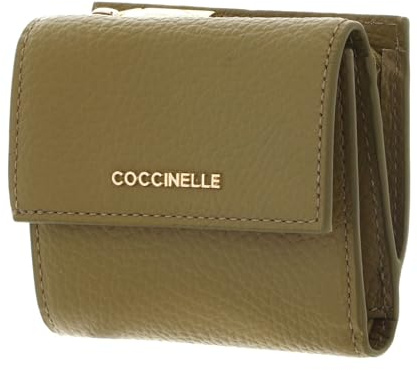 Coccinelle Leder Geldbörse Metallic Soft Wallet Grained Leather Seagrass Khaki