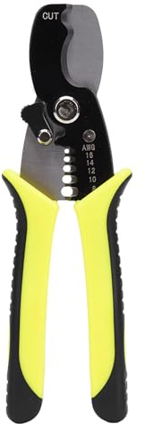 Ainoli 8in Wire Stripper Yellow CR-V Chrome Vanadium Steel Multifunctional Plastic Handle Electrician Pliers