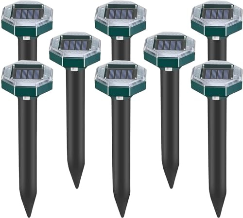 Maulwurf Vertreiber, Wasserfester Maulwurfsvertreiber Solar-Ultraschall Maulwurfschreck zur Vertreibung von Erdhörnchen, Maulwürfen und Wühlmäusen aus Gärten (8)