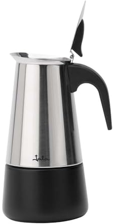 JATA HOGAR HCAF2259 - Cafetera Italiana Inducción 9 Tazas Acero Inoxidable, Cafetera Moka Espresso para Todas las Cocinas, Fondo Full Induction, Asa Ergonómica, 500 ml