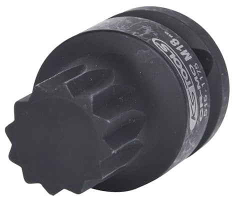 KS TOOLS 515.1175 - Douille à chocs courte 1/2'' XZN, M18 - L. 43 mm - Uniquement pour utilisation à chocs - En Chrome-Molybdène Couleur