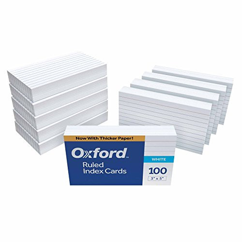 Oxford 31EE Karteikarten, liniert, 7,6 x 12,7 cm, weiß, 1000 Karten (10 x 100 Stück) (31)
