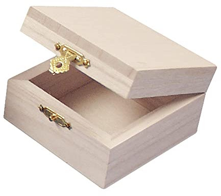 Rayher Holz-Schatulle 7,5x7,5x4 cm, Schmuckkästchen, 6153100