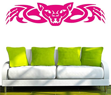 INDIGOS UG WANDTATTOO w170 Panther, Krallen, Tribal Wandaufkleber 120x28 cm pink - Dekoration Fensterfolie - Wandaufkleber - Kinderzimmer Wohnzimmer Schlafzimmer Küche Badezimmer Büro Hotel