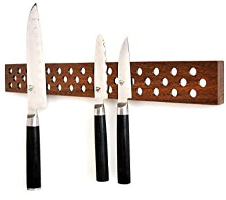 Magnetic Wooden Knife Bar Holder: 12 INCH WALNUT, Danish Design Inspired