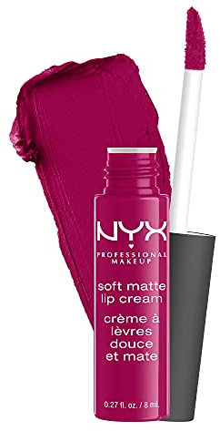 NYX Professional Makeup Pintalabios Soft Matte Lip Cream, Acabado cremoso mate, Color ultrapigmentado, Larga duración, Fórmula vegana, Tono: Madrid