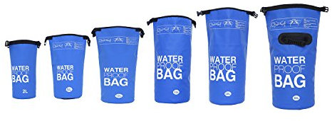 DonDon Dry Bag wasserdichte Tasche 2l, 5l, 10l, 15l, 20l, 30l Pack-Sack Beutel mit Schultergurt - blau 10 Liter