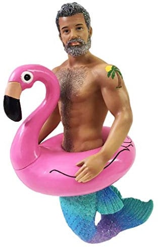 December Diamonds Flaming Oh Merman Christmas Ornament 5555112 New - Hängender Schmuckvogel Ornament - Rosa, Kunstharz - Weihnachtsschmuck
