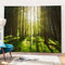 SK Studio 2er Set Verdunklungsvorhang Blickdicht Vorhang Wasserdicht mit Waldlandschaft Baumpfad Blauer Ozean Muster für Schlafzimmer Wohnzimmer Stil 20, 300x207cm