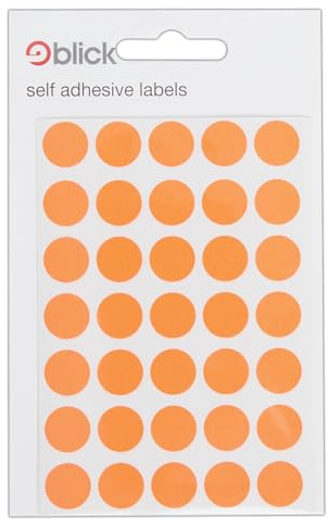 Blick Labels, Fluorescent Red, Self Adhesive Stickers, Coloured Dot, Circles, 13mm, 140 Labels, for Home, Office, Family, School, Holiday Calendar Organising, Planner, Rewards Chart, Colour Coding