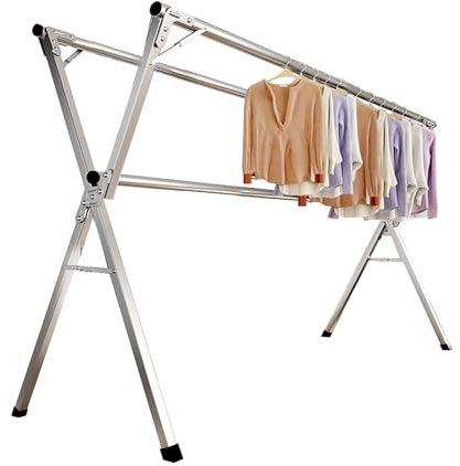 AIODE Clothes Drying Rack for Laundry Foldable Free of Installation Adjustable Stainless Steel Garment Rack