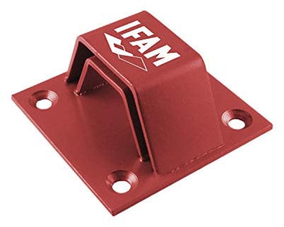 IFAM Anclaje Suelo para Moto Pit Stop, Doble Arco de Acero, Gran Nivel de Protección Antirrobo, Fácil Instalación, Resistente Roces y Oxidación, Válido para Pared, Color Rojo