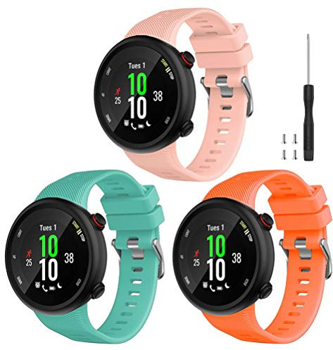 Watbro Kompatibel mit Garmin Forerunner 45S Band, weiches Silikon-Sport-Ersatzarmband, Fitness-Armband für Garmin Forerunner 45S Smartwatch