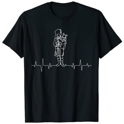 Dudelsack Herzschlag Dudelsackspieler Schottland Geschenk T-Shirt