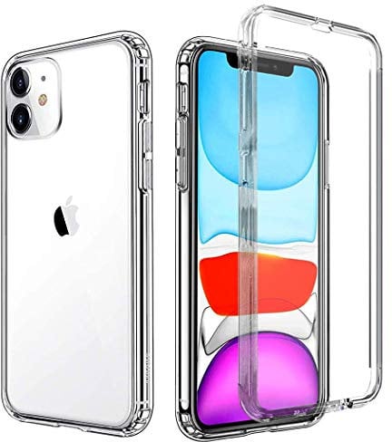 Apple iPhone 11 6.1 Case, iPhone 11 Front and Back Case, Transparent Clear Fully Protection PC Hard Soft Cover Bumper Shockproof For iPhone 11