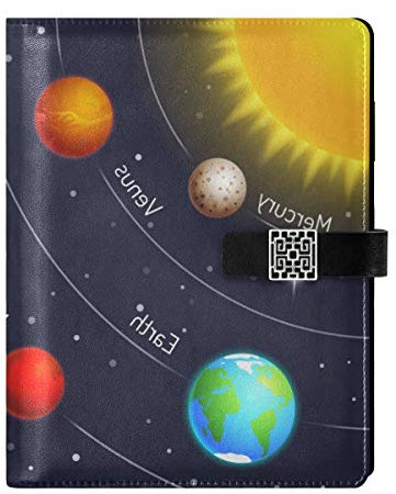 A5-Notizbuch – buntes Sonnensystem, Sonne, Erde, Mars, Quecksilber, Neptun, Reise, Tagebuch, lose Blätter mit 6 Ringen, nachfüllbarer Notizblock für Terminplaner, Zeichnen, Reisende