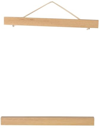 Aimant Affiche Cintre Cadre Moderne Bois Clair Cadre Photo magnétique en Bois pour Bricolage Affiche défilement, décoration de la Maison(40cm)