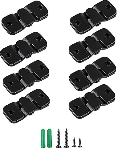 8 Paar(16 Stück) Schwarz Möbel Verbinder set, Bilderrahmen Aufhänger, Ineinandergreifender Bildaufhänger, Hänge Haken Möbelverbinder, Bildaufhänger Unterputz Verdeckte Halterung(44 x 19mm)