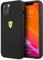 CG MOBILE Ferrari Schutzhülle für iPhone 13 Zoll (33 cm), komplett schwarz, mit Mikrofaser-Innenseite, Silikon, glatte und kratzfeste Schutzhülle mit einfachem Schnappverschluss, Stoßdämpfung und